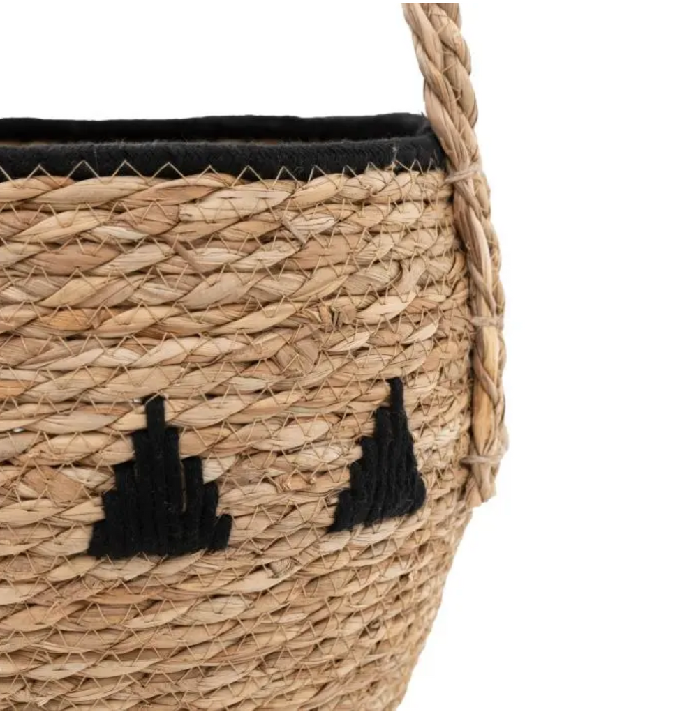 Black Geo Woven Basket Set