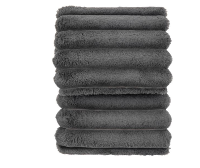 Luxe Cascade Faux Fur Throw in Grey