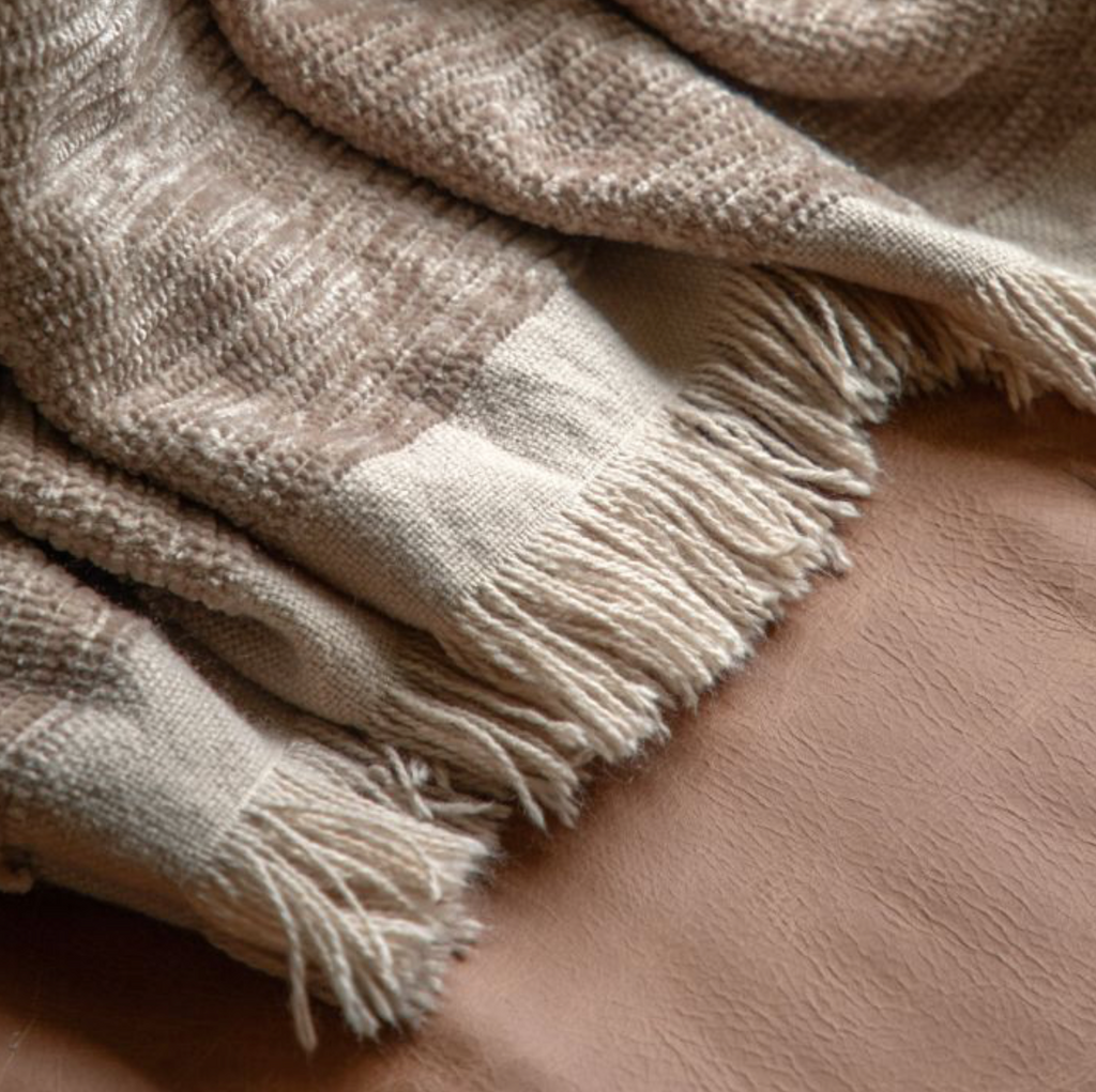 Haven Chenille Natural - Luxuriously Soft Knitted Throw