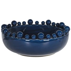 Navy Blue Bobble Edged Bowl