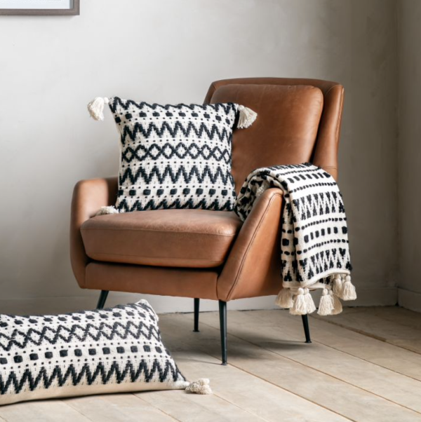 Lifestyle Black White Aztec Cushion