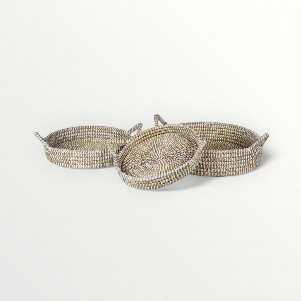 Set of 3 Woven Round Trays