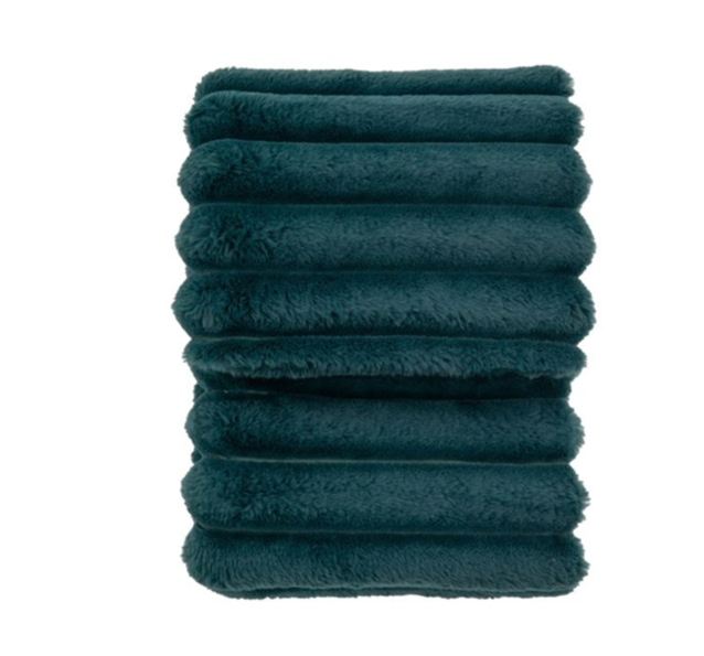 Luxe Cascade Faux Fur Throw in Teal