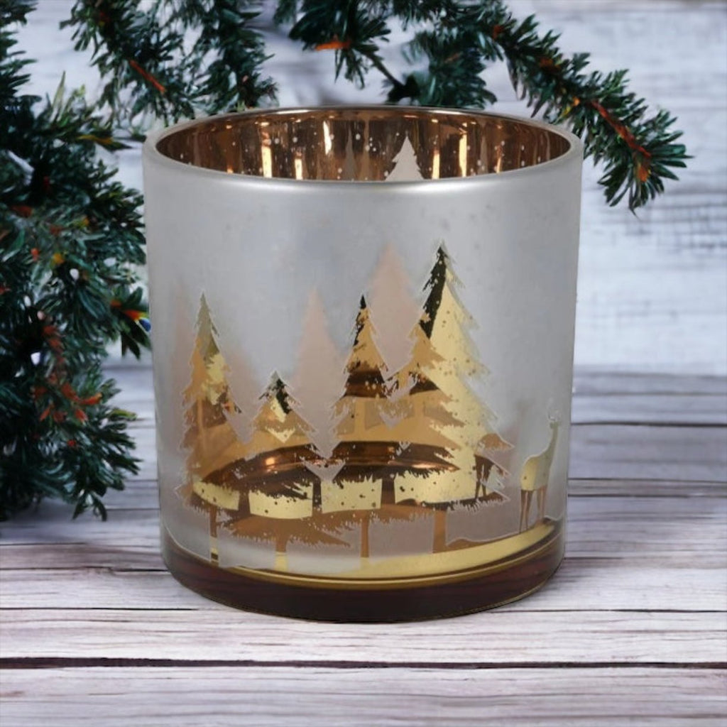 Gold Candle Holder with trees