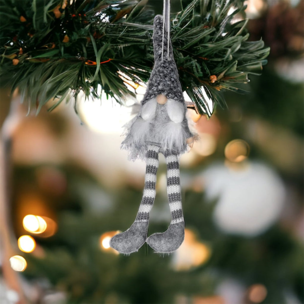 hanging grey legged santa decoration